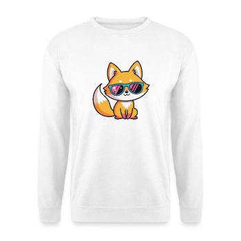 Fox Retro Neonbrille - Unisex Pullover - Weiß - Vorne
