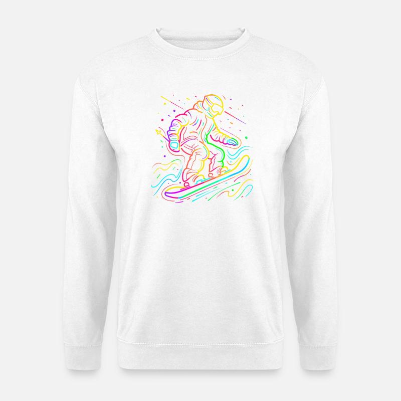 Snowboarder Retrowave - Unisex Pullover - Weiß