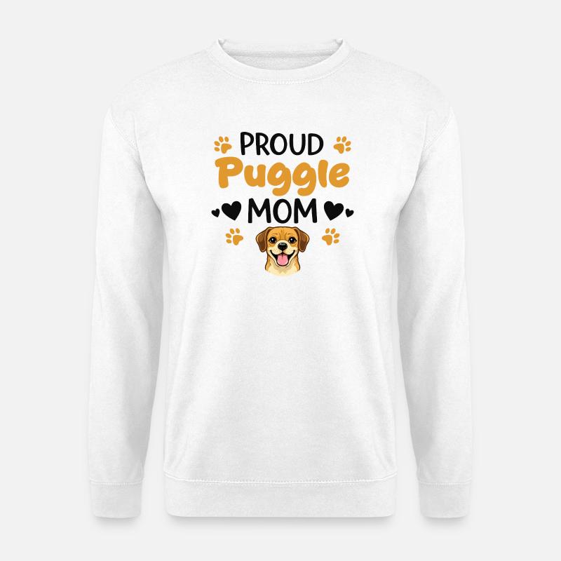 Stolze Puggle Mutter, Puggle - Unisex Pullover - Weiß