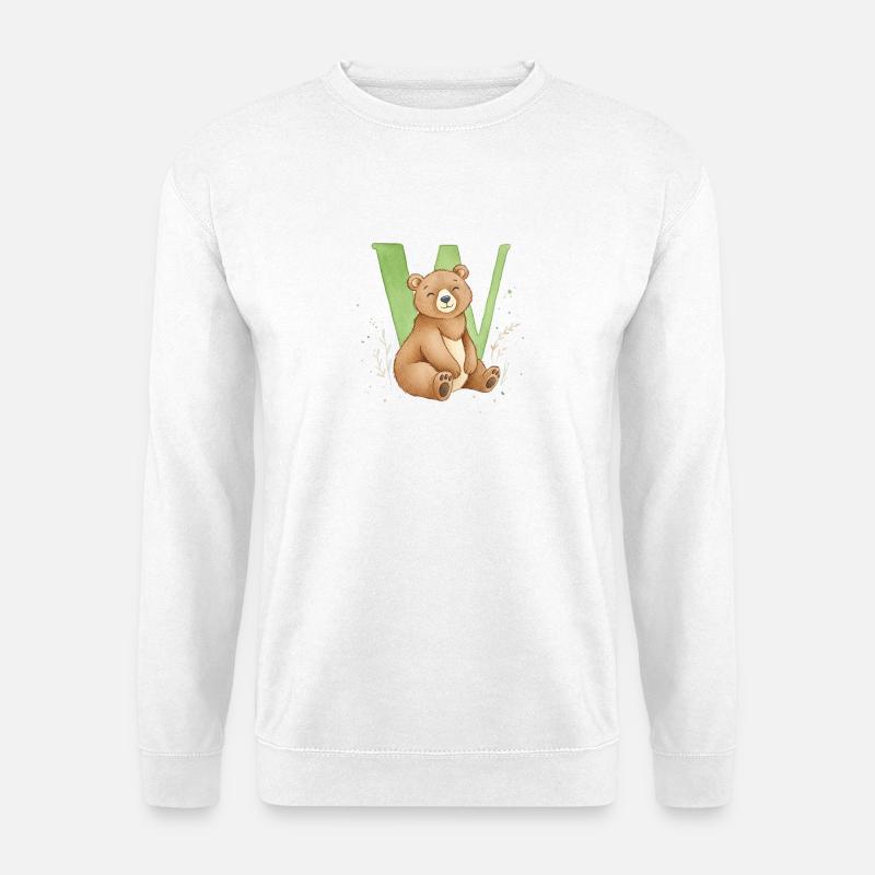 Bär mit Buchstabe W - Unisex Pullover - Weiß