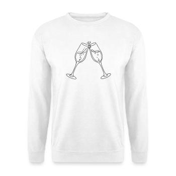 Chin Chin – Cheers Glasses Mariage en noir et blanc - Sweat-shirt Unisexe - blanc - Devant