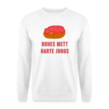 Rohes Mett Harte Jungs - Unisex Pullover - Weiß - Vorne - Alina (178cm) & Michal (187cm)