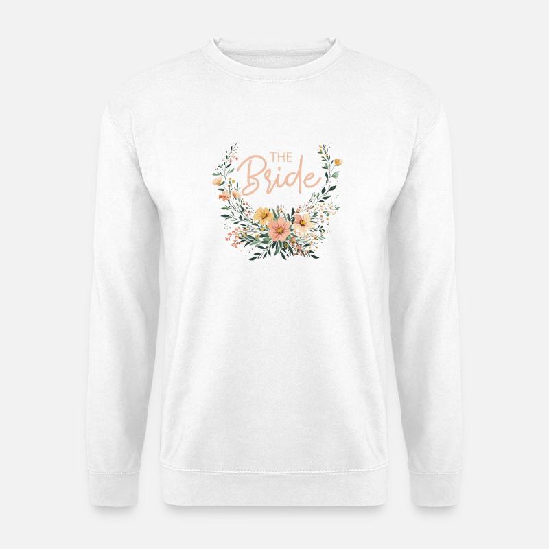 THE BRIDE! BOHO FLOWERS - Unisex Sweatshirt - white
