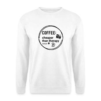 Kaffee Coffee: cheaper than therapy (and jail) - Unisex Pullover - Weiß - Vorne