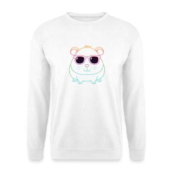 Guinea Pig Arc en Ciel Ligne et Lunettes - Sweat-shirt Unisexe - blanc - Devant