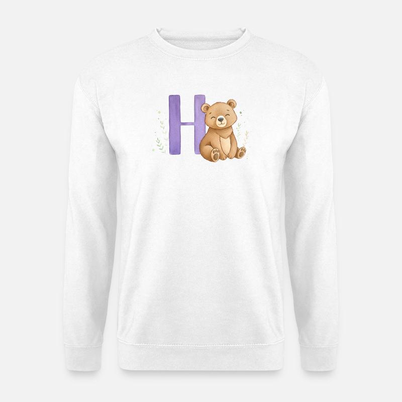 Kuschelbär am Buchstaben H - Unisex Pullover - Weiß