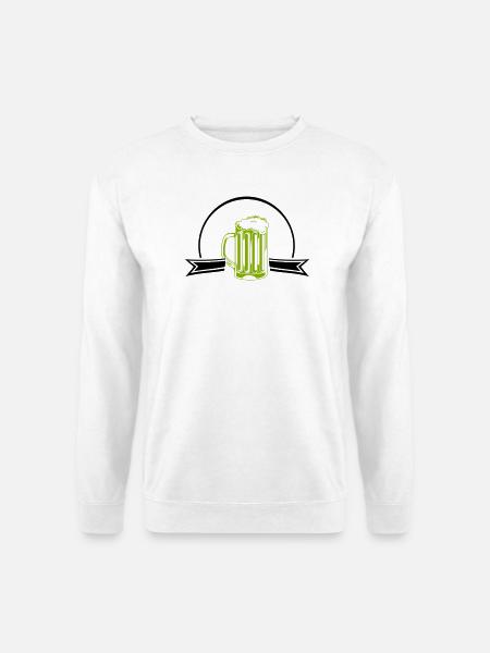 Green Neon Beer Mug Outline - Unisex Sweatshirt - white