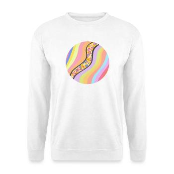Joyful stream - Unisex Pullover - Weiß - Vorne - Alina (178cm) & Michal (187cm)