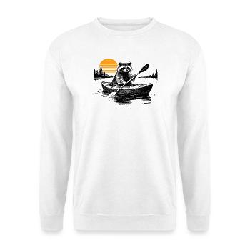 Raton laveur en kayak - Sweat-shirt Unisexe - blanc - Devant