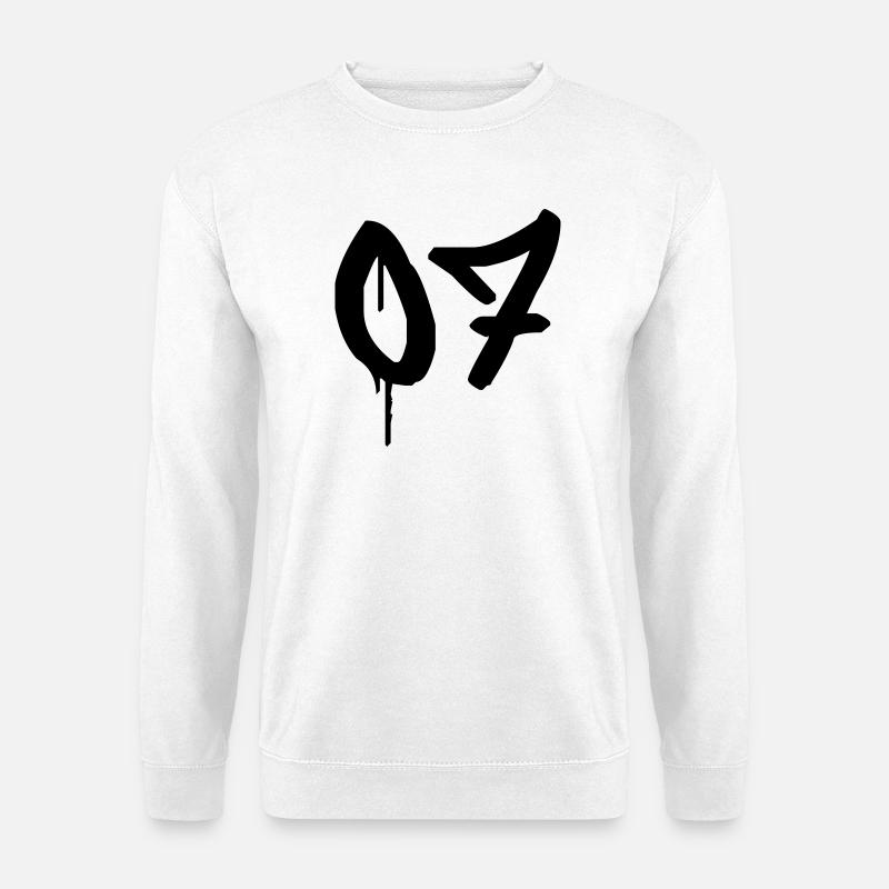 Nummer 07 Urbaner Graffiti-Stil - Unisex Pullover - Weiß