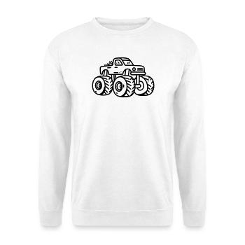 monster truck - Sweat-shirt Unisexe - blanc - Devant