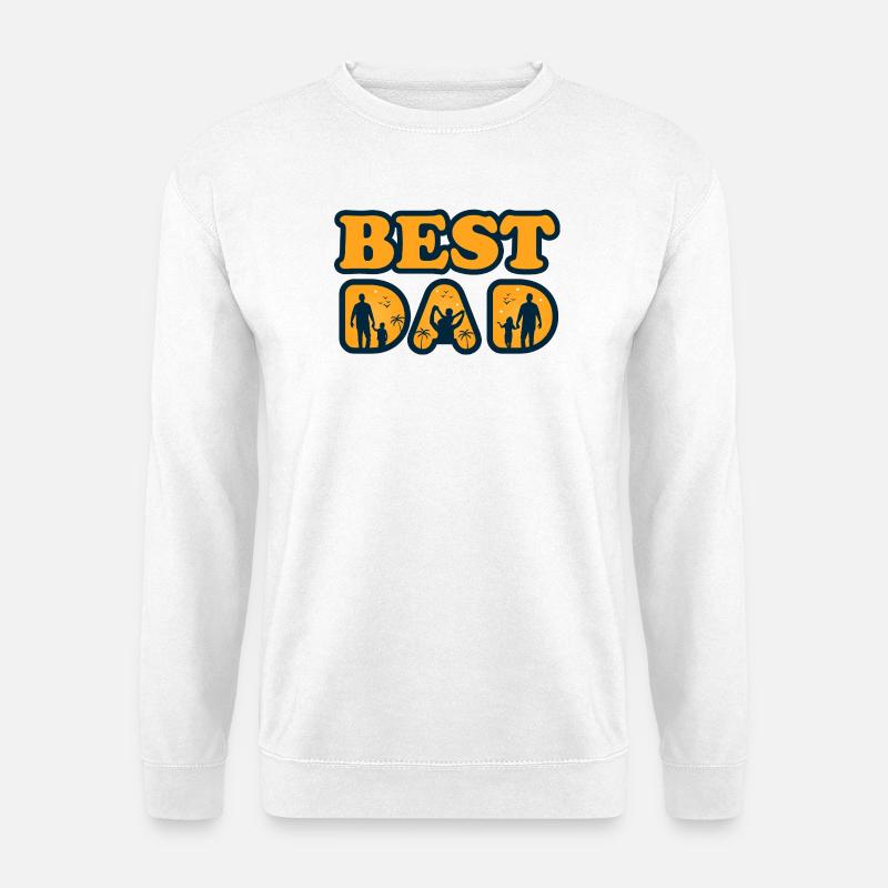 Meilleur Papa Silhouette Soleil - Unisex Pullover - Weiß