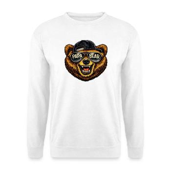 Papa Bear Sonnenbrillen-Mützen-Design - Unisex Pullover - Weiß - Vorne