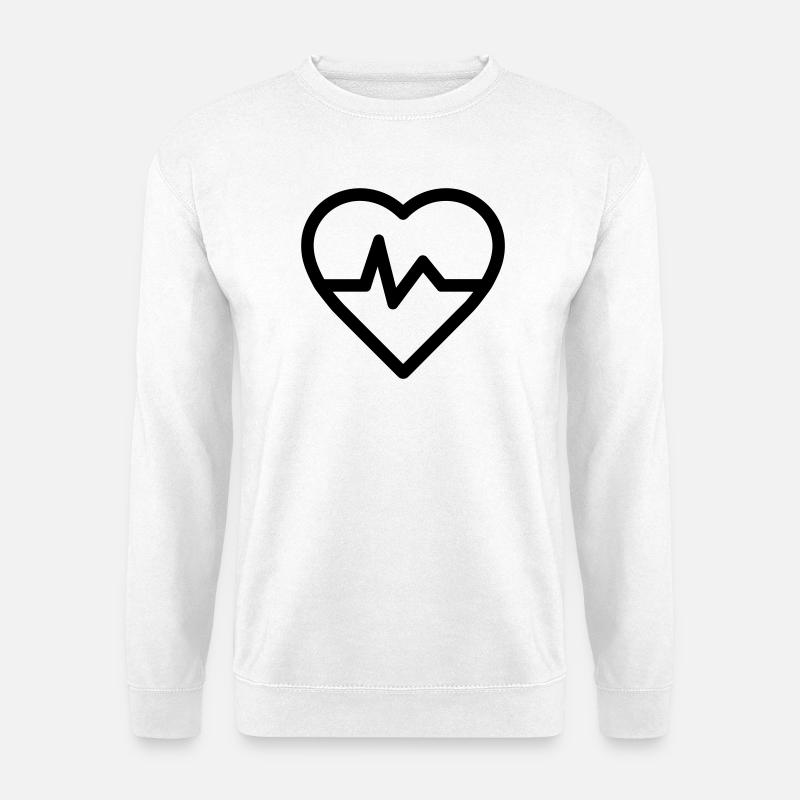 Herzfrequenz - Unisex Pullover - Weiß