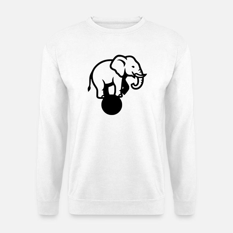 Elephant Ball Circus Acrobatics - Unisex Sweatshirt - white