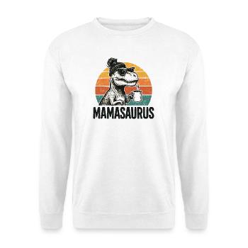 Mamasaurus Mama Mutter Geschenkidee Humor Lustig - Unisex Pullover - Weiß - Vorne