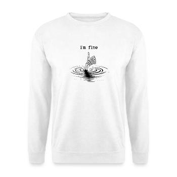 Daumen Hoch aus Wasserkreisen Mir gehts gut - Unisex Pullover - Weiß - Vorne