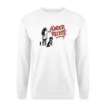 Kinderrechte Graffiti roter Schriftzug - Unisex Pullover - Weiß - Vorne
