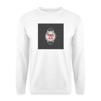 9 to 5 Arbeit nervt Uhr Statement Design - Unisex Pullover - Weiß - Vorne