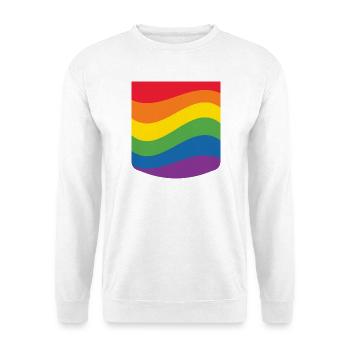 Rainbow Wave Pride Flag Minimal Design - Unisex Pullover - Weiß - Vorne