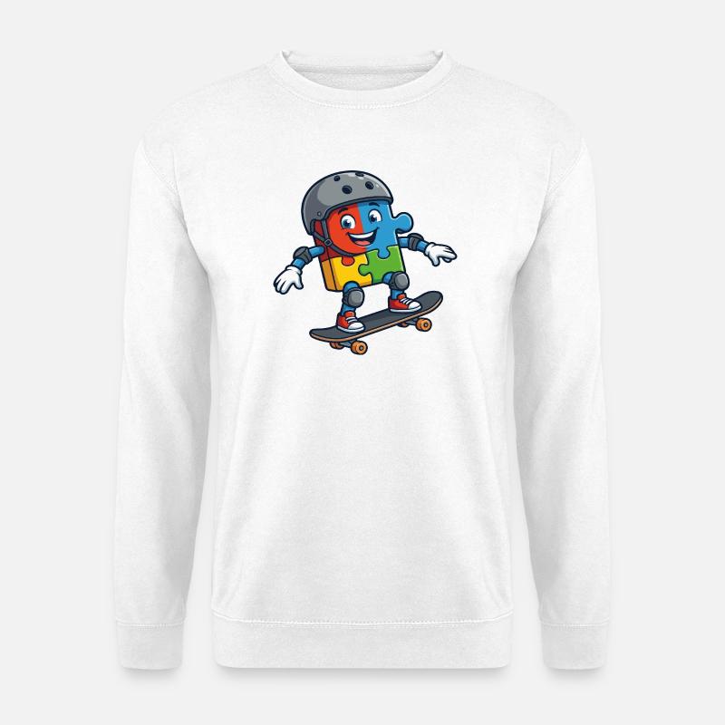 Puzzle Buddy Skater - Unisex Pullover - Weiß