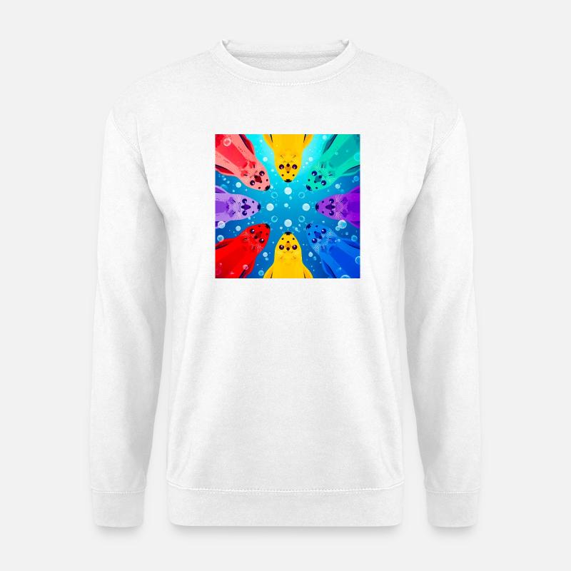 Bunte Kreis-Koi - Unisex Pullover - Weiß