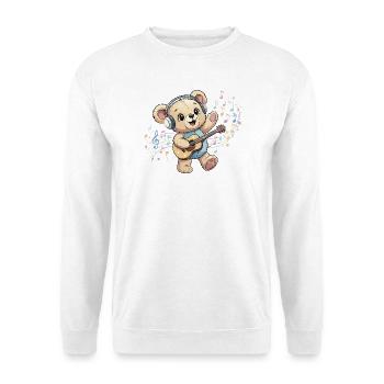 Cuddly Bear with Guitar Groove - Unisex Sweatshirt - white - Front