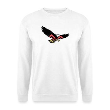 Adler Deutschland Fan Flagge - Unisex Pullover - Weiß - Vorne