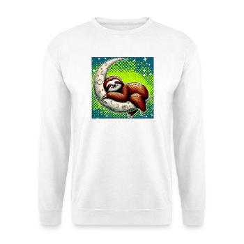 Sloth sleeps on the Moon - Unisex Sweatshirt - white - Front