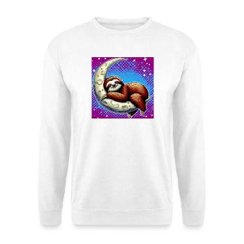 Sloth sleeps on the Moon - Unisex Sweatshirt - white - Front