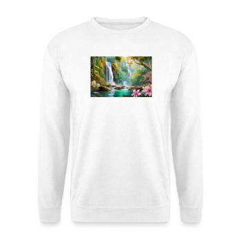 Dschungelwasserfall Traum - Unisex Pullover - Weiß - Vorne