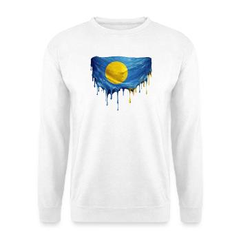 Palau Dripping Flag - Unisex Sweatshirt - white - Front