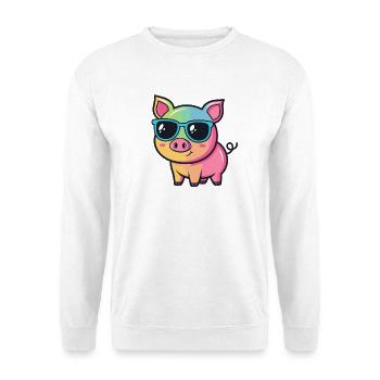 Colorful Pig Sunglasses Cool - Unisex Sweatshirt - white - Front