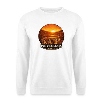 Plitvicer Seen Kroatien Sonnenuntergang Natur - Unisex Pullover - Weiß - Vorne
