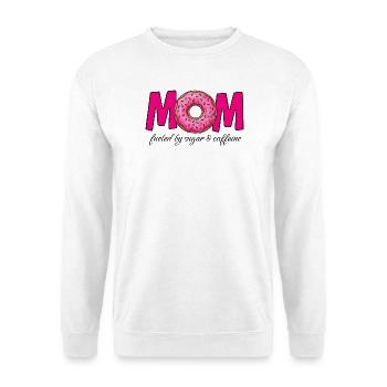 Maman alimentée par le sucre et la caféine - Sweat-shirt Unisexe - blanc - Devant