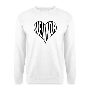 Typographie cardiaque du Nevada USA - Sweat-shirt Unisexe - blanc - Devant