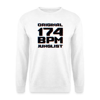 Original 174 BPM Junglist DNB Drum and Bass - Unisex Sweatshirt - white - Front