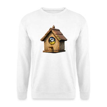 Vogelhaus Blau - Unisex Pullover - Weiß - Vorne