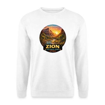 Zion Nationalpark Utah Wüste Sonnenuntergang Zelte - Unisex Pullover - Weiß - Vorne
