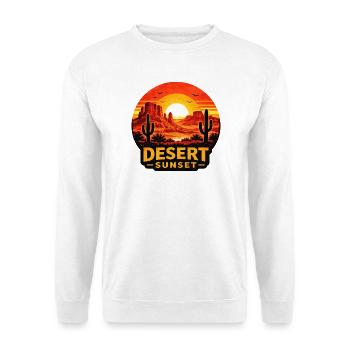 Aventure : Paysage de cactus au coucher de soleil dans le désert - Sweat-shirt Unisexe - blanc - Devant