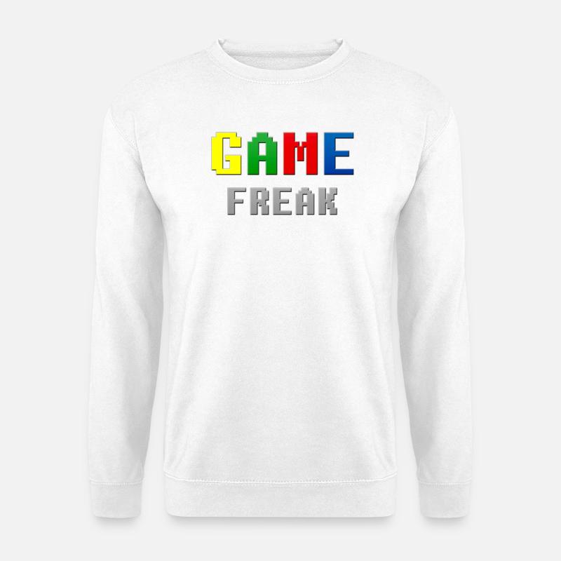 Retro Pixel Game Freak-Thema - Unisex Pullover - Weiß