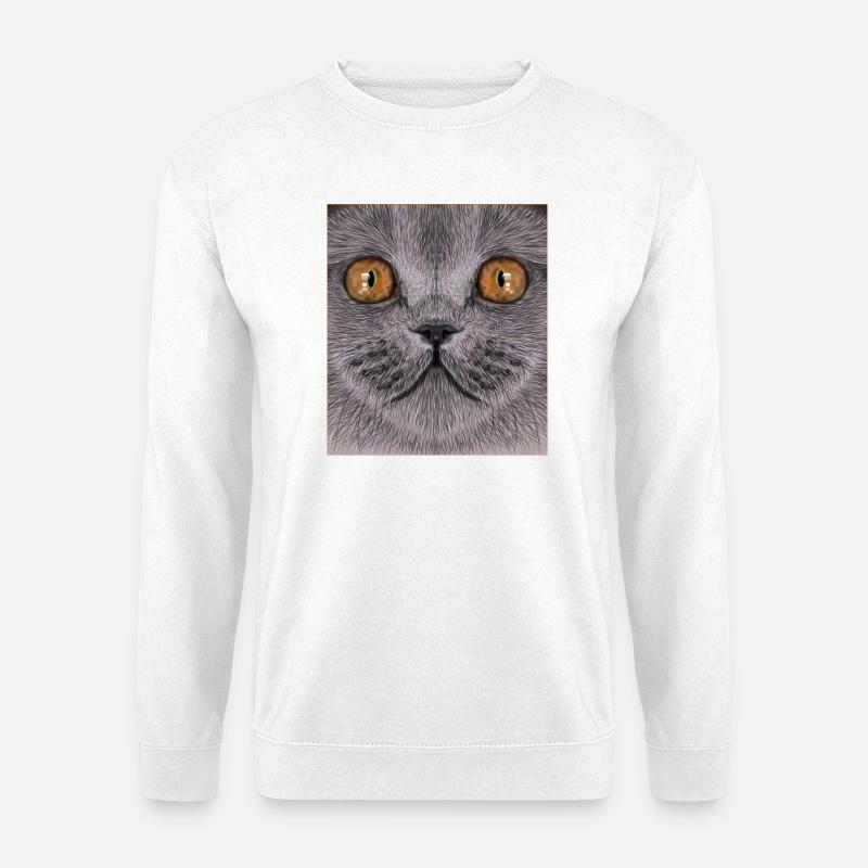Britisch-Kurzhaar-Katze - Unisex Pullover - Weiß
