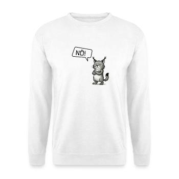 Nö! Luchs – Sturer Pinselohr sagt Nein - Unisex Pullover - Weiß - Vorne