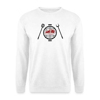 Red steak pattern print - Unisex Sweatshirt - white - Front