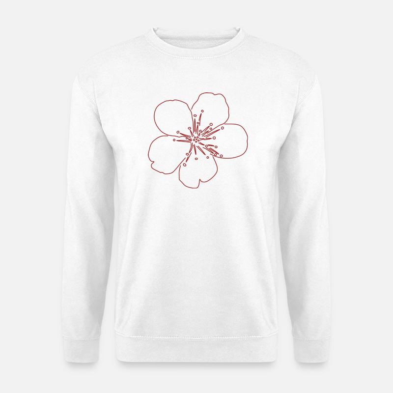 Kirschblüten-Blüten-Sketch - Unisex Pullover - Weiß