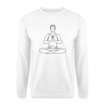 Man Yoga Minimalist Meditation Design - Unisex Sweatshirt - white - Front