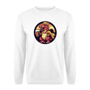 Dinosaurier T-Rex Bier Lustig - Unisex Pullover - Weiß - Vorne