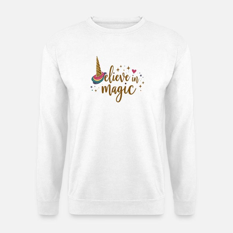Glaube an Magie Einhorn - Unisex Pullover - Weiß