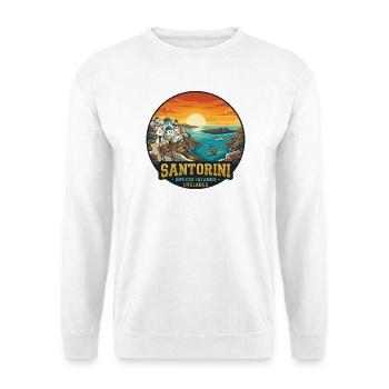 Église de rêve de Santorin Dôme Bleu Holiday Eu - Sweat-shirt Unisexe - blanc - Devant
