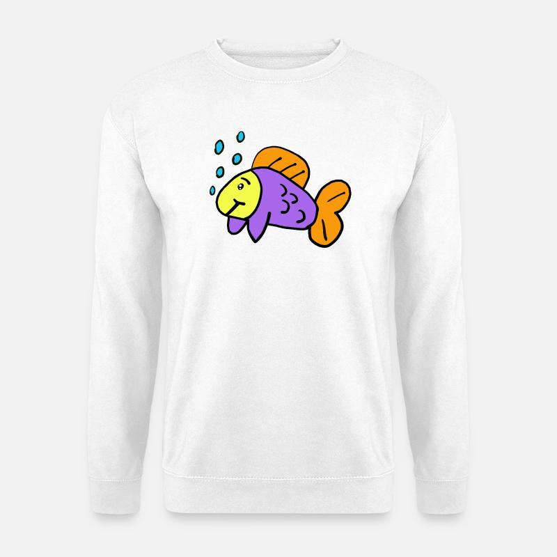 Fisch Fische Kinder lustig  - Unisex Pullover - Weiß